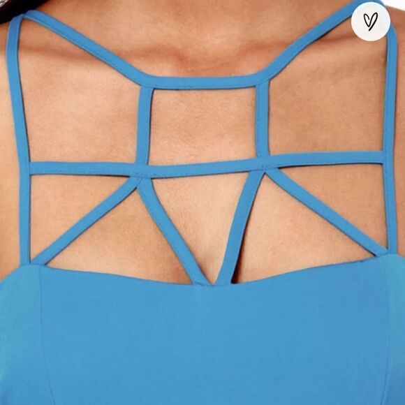 Lulu's Blue Can't Cage Me Dress Size Small - Picture 2 of 11